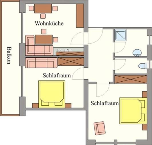 آپارتمان 2 خوابه با بالکن, Haus Birgit