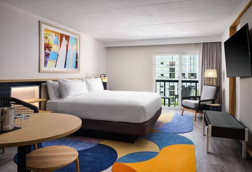חדר סטנדרט מיטה זוגית בצד עם נוף לים, Hilton Garden Inn Cocoa Beach Oceanfront