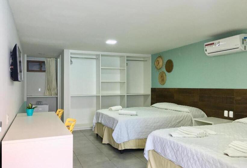 Quarto Quadruple Standart com Varanda, Pousada Praia De Porto