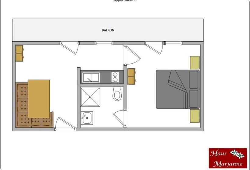 Студио Стандарт с Балконом, Haus Marjanne