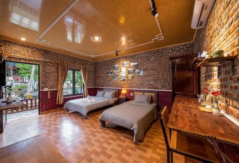 اتاق استاندارد سه تخته با چشم‌انداز باغ, Catba Spring Homestay