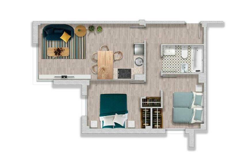 ２ベッドルームアパートメント, Apartaments Els Llorers