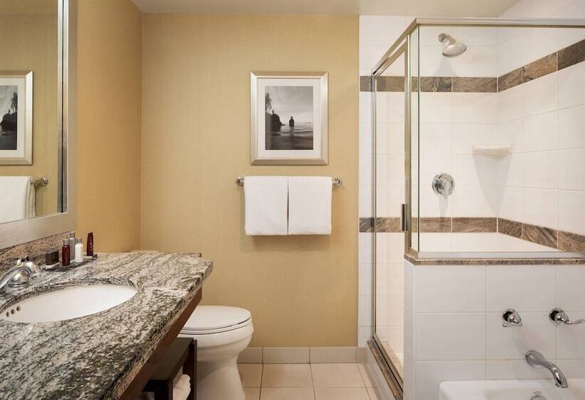 景色の見えるダブルベッドスタンダードルーム, Vancouver Marriott Pinnacle Downtown