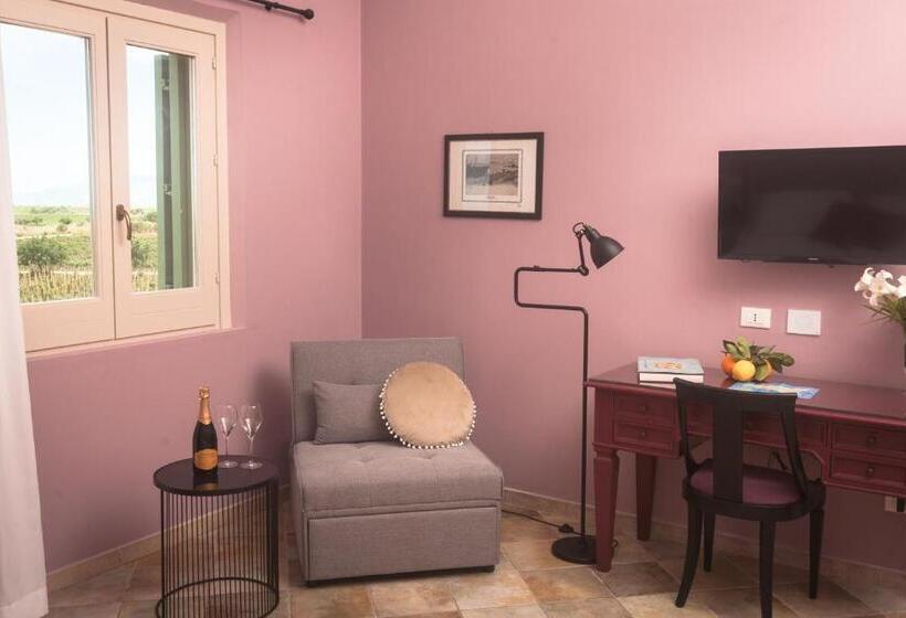 디럭스 룸 바다 전망, Agriturismo Baglio Donnafranca Wine Resort