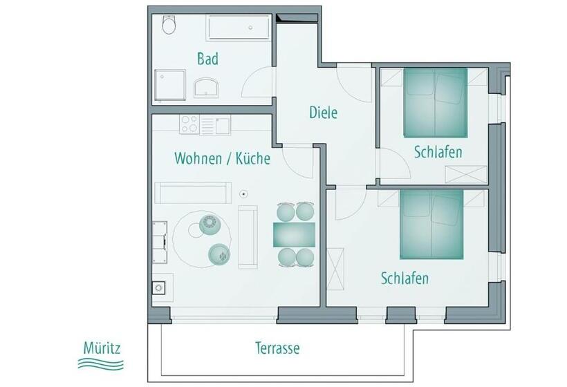 2 Bedrooms Apartment Lake View, Kells Appartements
