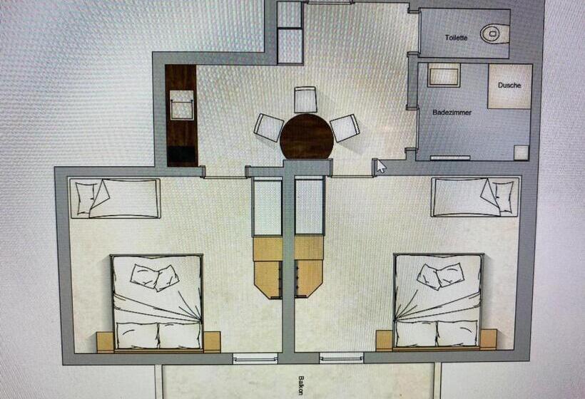 バルコニー付き１ベッドルームアパートメント, Villa Thermale