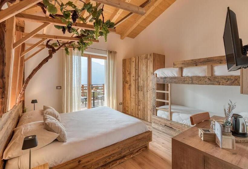 اتاق استاندارد چهارنفره با بالکن, Agritur Maso Librar