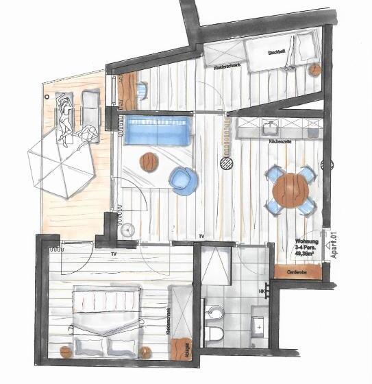 דירת שני חדרים, Residence Sägemühle