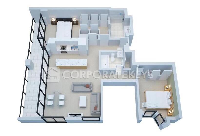 2침실 프리미엄 아파트, Corporate Keys   Freshwater Place