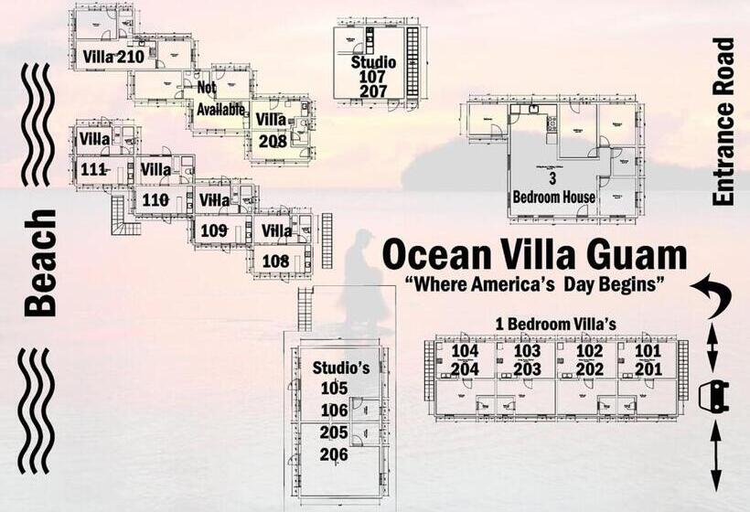 1침실 빌라 바다전망, Ocean Villa Guam
