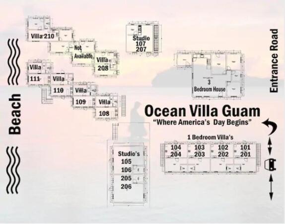 침실 2개 빌라, Ocean Villa Guam