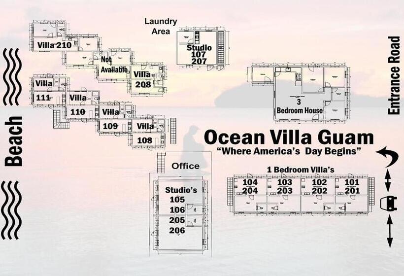 침실 3개 주택, Ocean Villa Guam