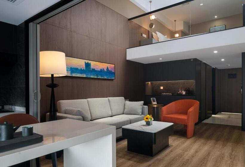 Deluxe Værelse, Poltton International All Suite Apartment   Wuhan High Speed Railway Station West Square