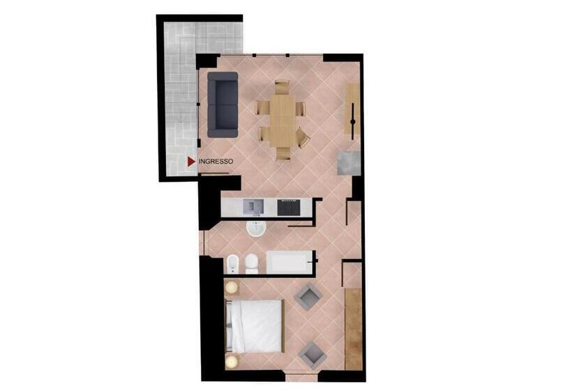 침실 1개 아파트, Residenza Corte Casara