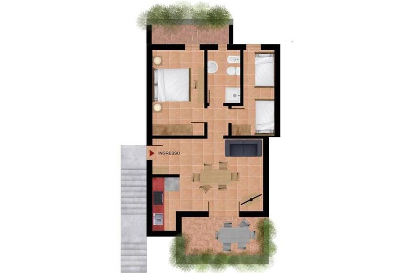 침실 1개 발코니 아파트, Residenza Corte Casara