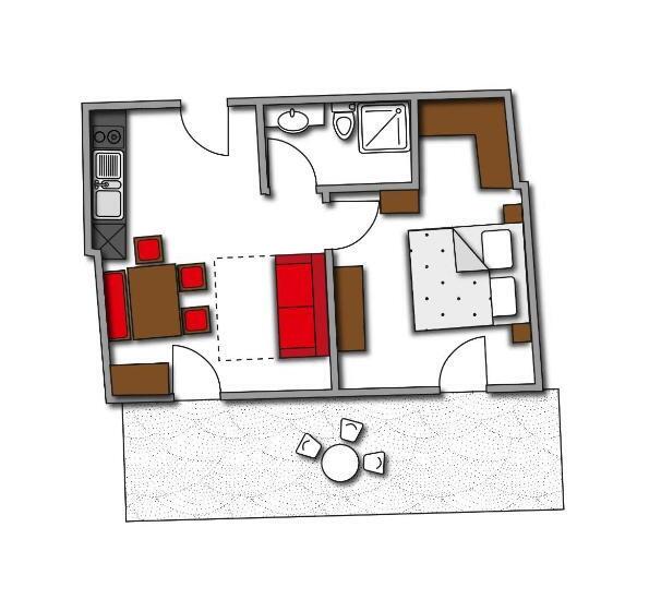 バルコニー付き１ベッドルームアパートメント, Paloria Apartments & Sport