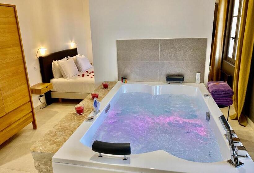 带大床的套房, La Maison Des Vendangeurs   Table D Hôtes Le Soir Du Jeudi Au Dimanche  Jacuzzi   Balnéo Spa   Acces