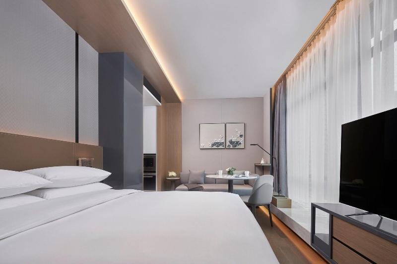 キングサイドベッドのスタンダードワンルーム, The Meixi Lake, Changsha Marriott Executive Apartments