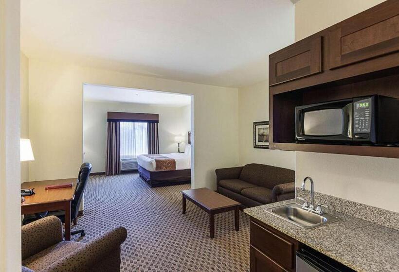 מיטת קינג בסוויטה, Comfort Suites San Antonio North  Stone Oak