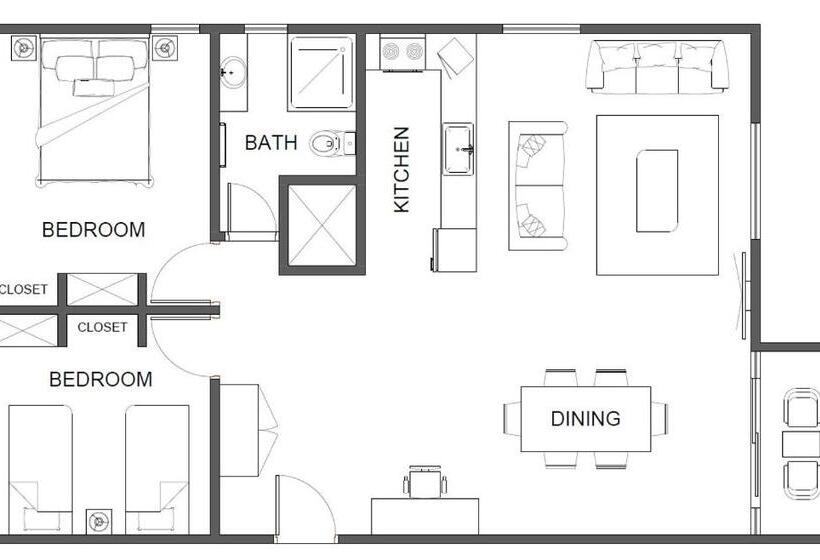 침실 2개 아파트, The Observatory Self Contained Apartments