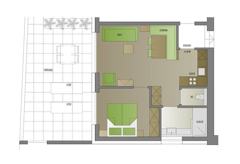 Апартаменты 1 Спальня, Wally Berg Appartements