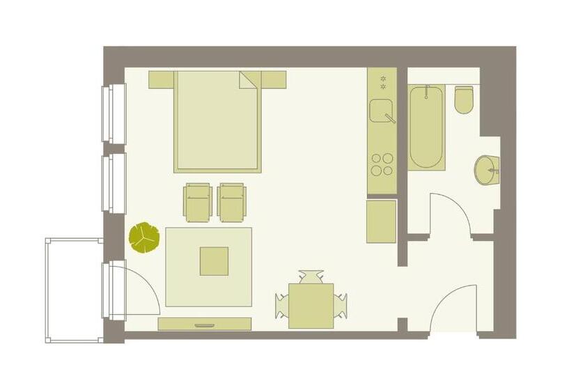 Апартаменты 1 Спальня, Aparthotel Am Zwinger