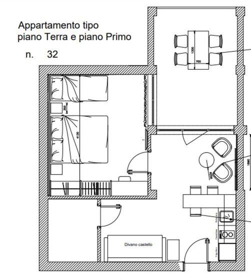 Апартаменты 1 Спальня Нижний Этаж, Residence Poggio Dei Pini