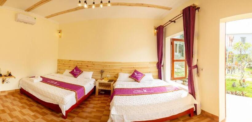 اتاق استاندارد چهارنفره با چشم‌انداز باغ, Tam Coc Lavender Homestay