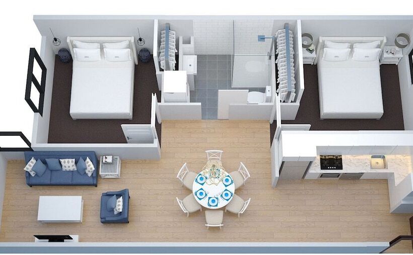 침실 2개 아파트, The Hamptons Apartments   Port Melbourne