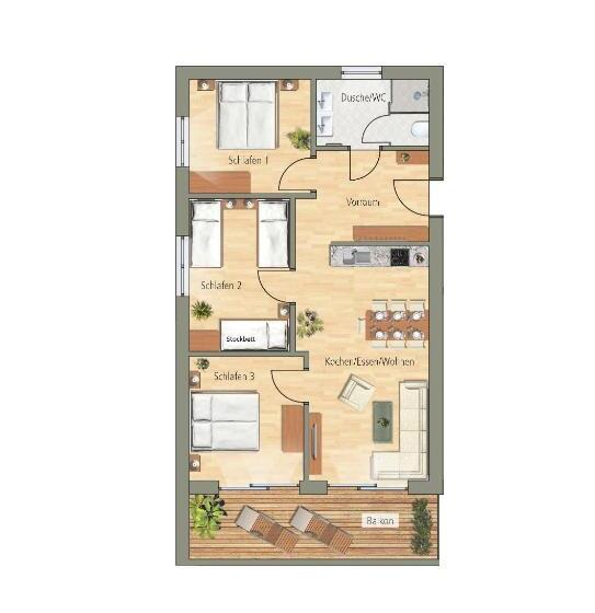 Апартаменты 1 Спальня с Балконом, Damüls Appartements