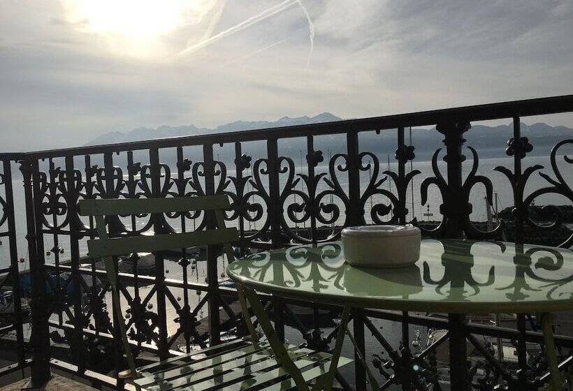 اتاق لوکس با چشم‌انداز دریاچه, Rivage Hotel Restaurant Lutry