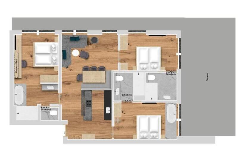 Апартаменты Пентхаус 1 Спальня, Hofgut Apartment & Lifestyle Resort Wagrain