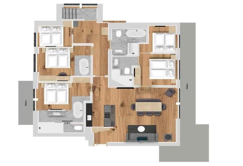 Апартаменты Пентхаус 1 Спальня, Hofgut Apartment & Lifestyle Resort Wagrain