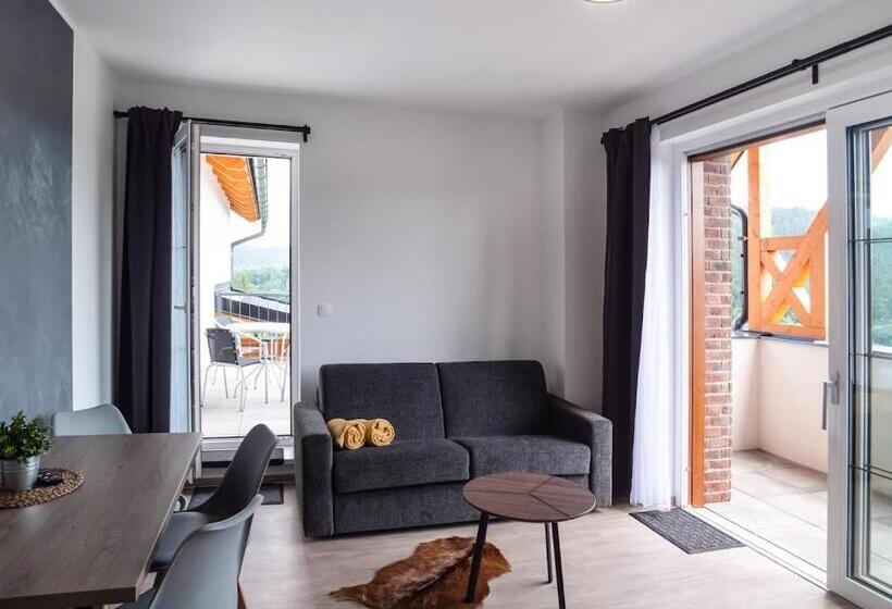 Апартаменты 1 Спальня с Террасой, Wellness Apartmány Panorama