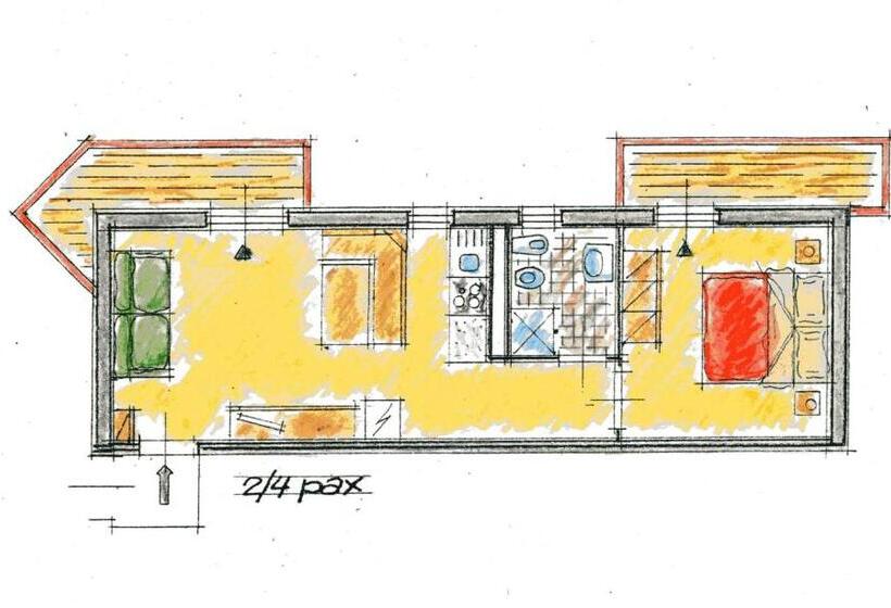 침실 1개 전망 아파트, Appartamenti Residence La Roggia