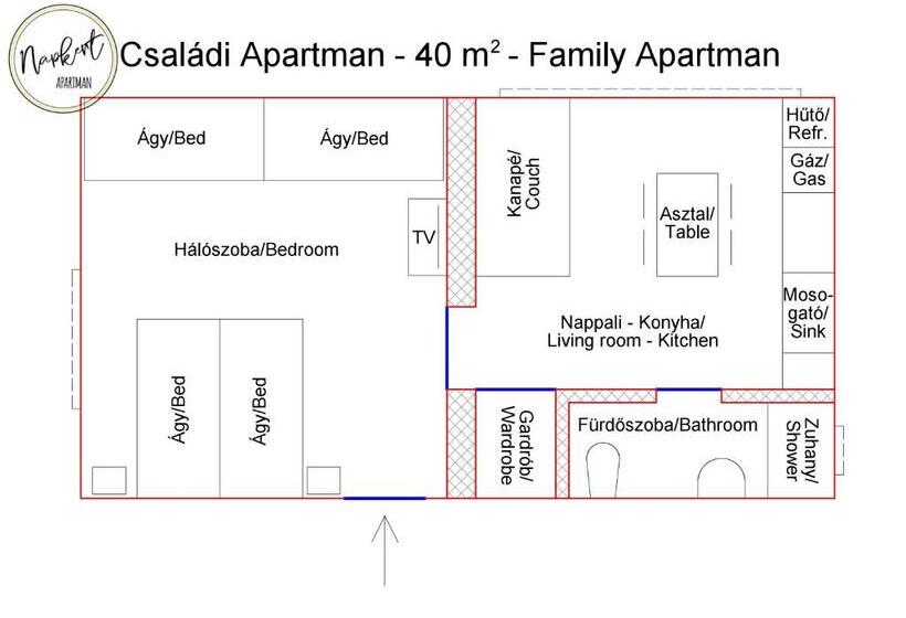 Апартаменты 1 Спальня, Napkert Apartman