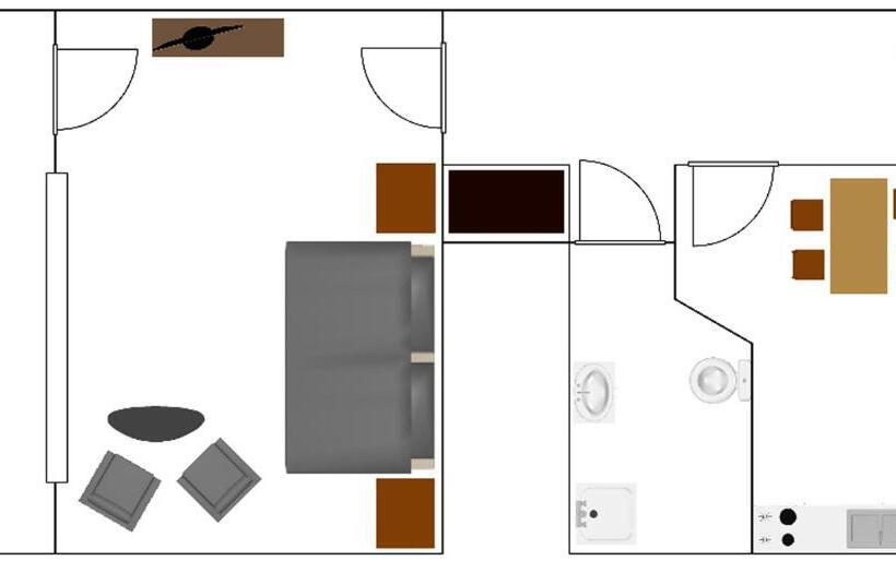 バルコニー付き1ベッドルームアパートメント, Landhaus Julia
