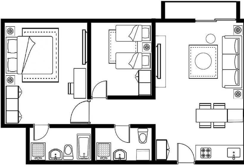 豪华两卧室公寓, Citadines Sudirman Jakarta