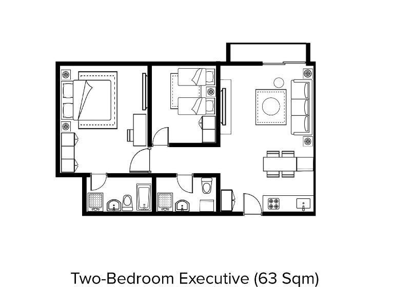 דירת אקזקיוטיב 2 חדרים, Citadines Sudirman Jakarta