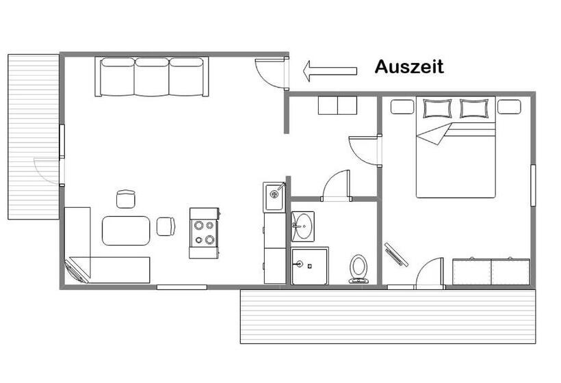 Апартаменты 1 Спальня с Балконом, Haus Fritz
