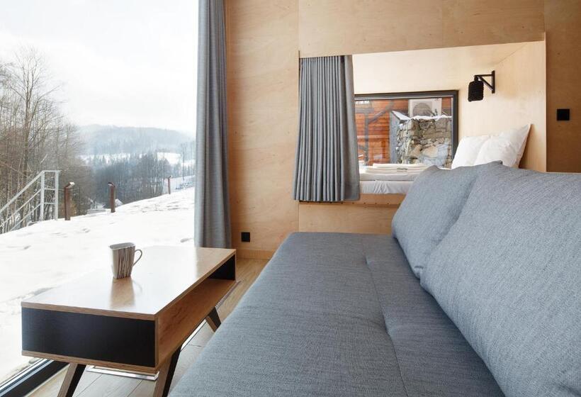 Апартаменты 1 Спальня с Террасой, Apartamenty Szuflandia Z Sauną, Jacuzzi, Przy Stoku Narciarskim