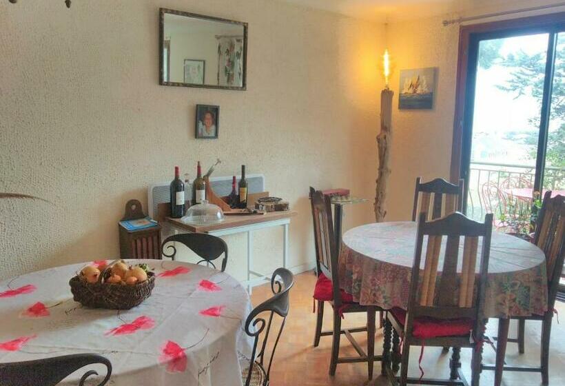 اتاق استاندارد با چشم‌انداز دریا, Bed & Diner Les Terrasses De La Palme