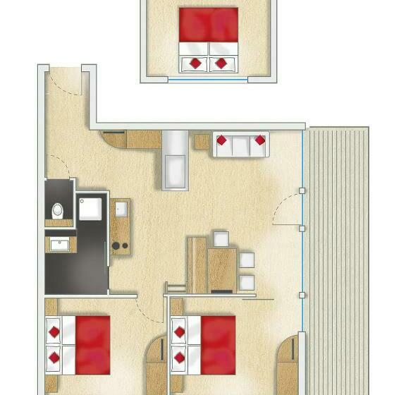 침실 3개 아파트, Alpinhotel Pacheiner