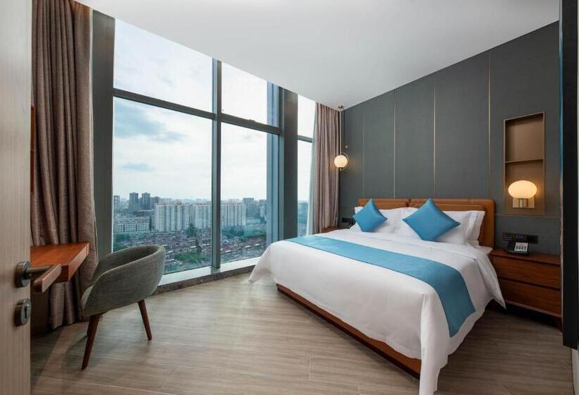Люкс 2 Спальни, Sha Zhi Ye Serviced Apartment Hotel   Houjie Wanda Plaza Liaoxia Subway Station