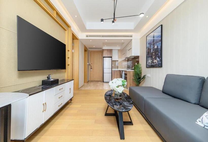 Suíte, Doria Home International Apartment  Guangzhou Huijin Ifc Keyun Road Metro Branch Canton Fair Free Sh