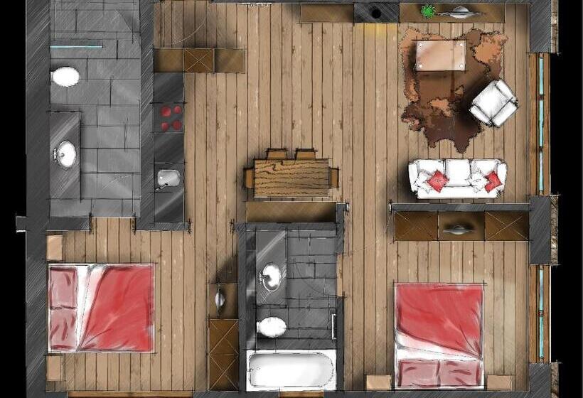 سوییت با چشم‌انداز باغ, Ino Petit Chalet