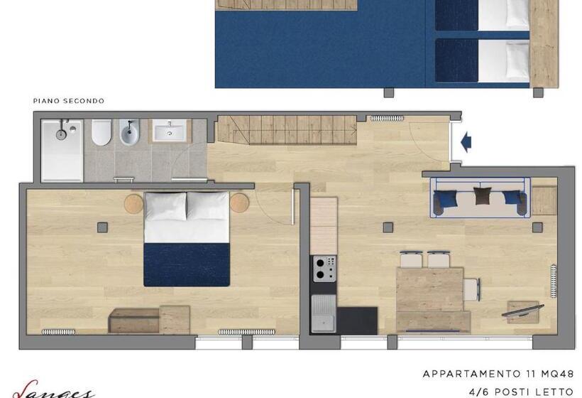 침실 1개 아파트, Residence Langes