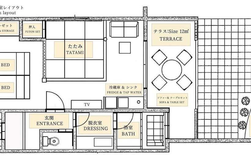 Стандартный Номер Кровать Кинг, Hananoyado Yumefuji