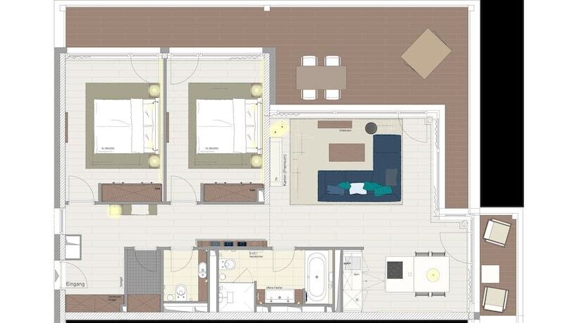 침실 2개 디럭스 아파트, Maremüritz Yachthafen Resort