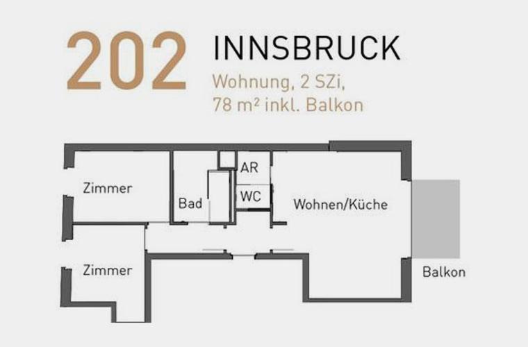 バルコニー付き１ベッドルームアパートメント, Das Stadthouse